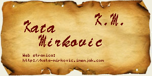 Kata Mirković vizit kartica